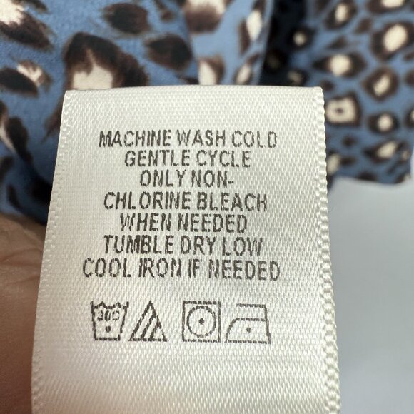 West Kei Womens Topper Animal Print Tie Front Top Size Large Casual Multicolor - Picture 7 of 7